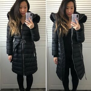 Size Small Black Burberry Limefield Hooded Belted Puffer Jacket